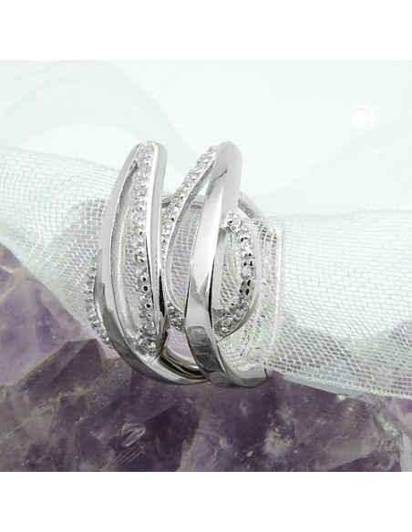 Hoop Örhängen With Zirconia Silver 925