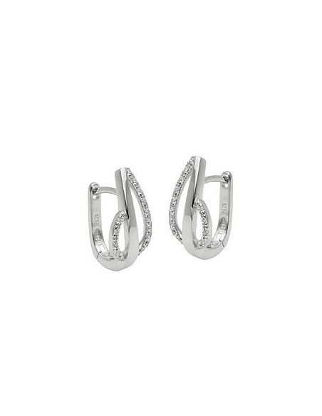Hoop Örhängen With Zirconia Silver 925