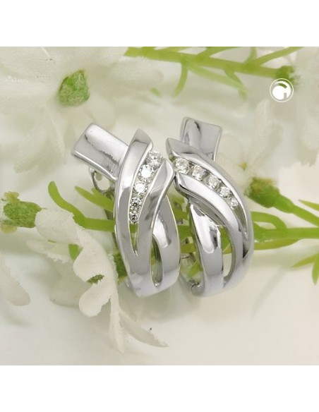 Hoop Örhängen With Zirconia Silver 925