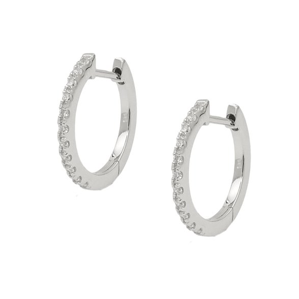 Hoop Örhängen Zirconia White Silver 925