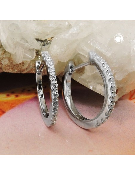 Hoop Örhängen Zirconia White Silver 925