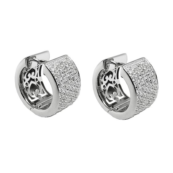 Hoop Örhängen Zirconia-White Silver 925