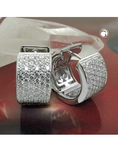 Hoop Örhängen Zirconia-White Silver 925