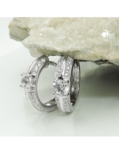 Hoop Örhängen Zirconia-White Silver 925