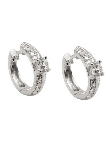 Hoop Örhängen Zirconia-White Silver 925