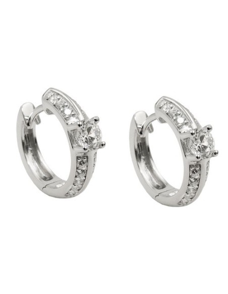Hoop Örhängen Zirconia-White Silver 925