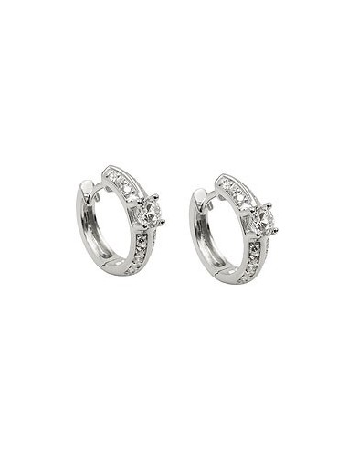 Hoop Örhängen Zirconia-White Silver 925