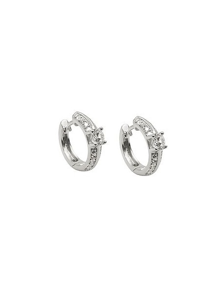Hoop Örhängen Zirconia-White Silver 925