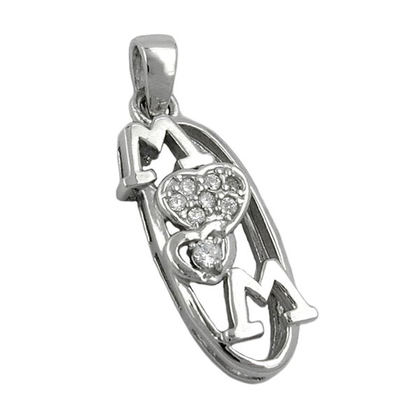 Hängsmycke 'Mom' Zirkonia Silver 925