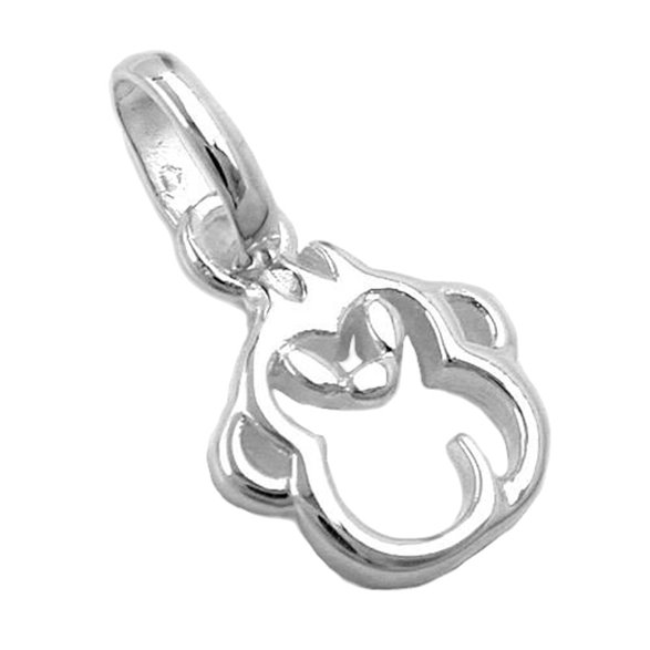 Hängsmycke 10mm Stylized Monkey Head Silver 925