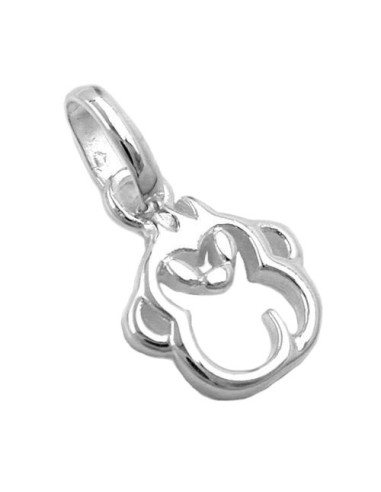 Hängsmycke 10mm Stylized Monkey Head Silver 925