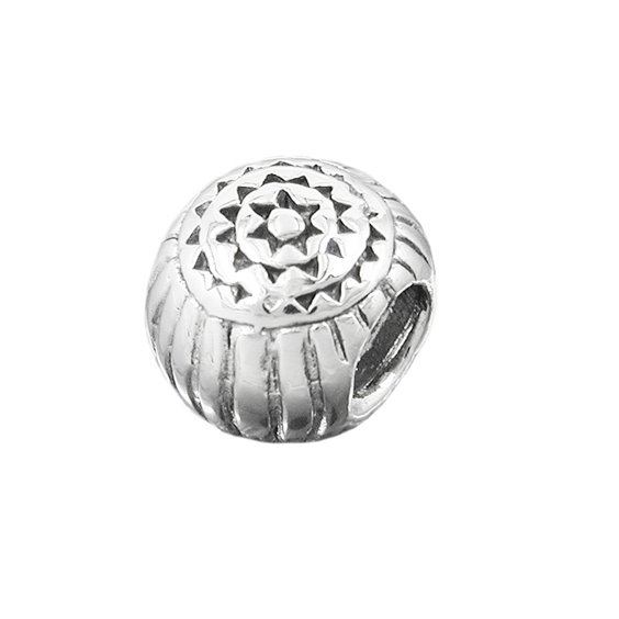 Hängsmycke 10x8mm Bead Antique Blackened Rhodium Plated Silver 925