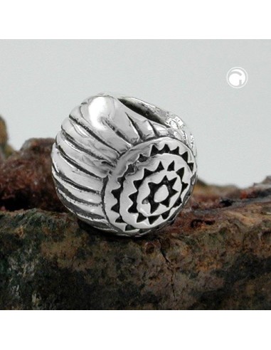 Hängsmycke 10x8mm Bead Antique Blackened Rhodium Plated Silver 925