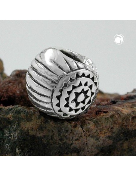 Hängsmycke 10x8mm Bead Antique Blackened Rhodium Plated Silver 925