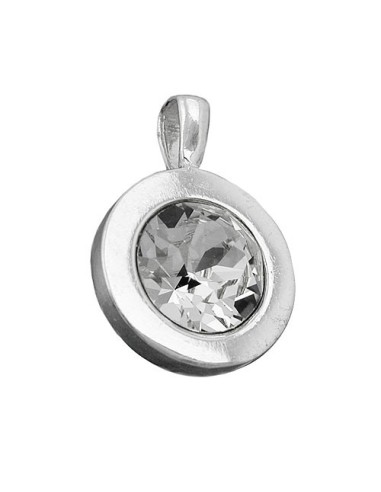 Hängsmycke 11mm White Glas Stone Silver 925