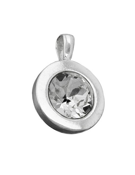 Hängsmycke 11mm White Glas Stone Silver 925
