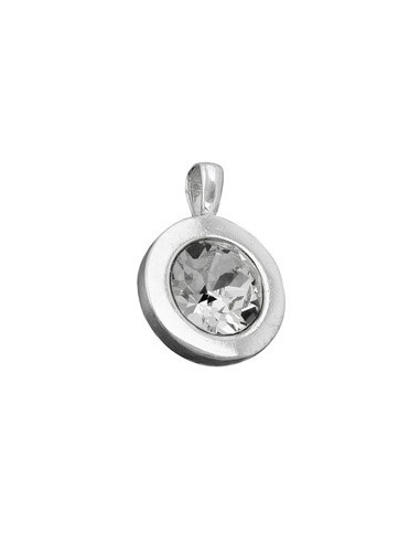 Hängsmycke 11mm White Glas Stone Silver 925