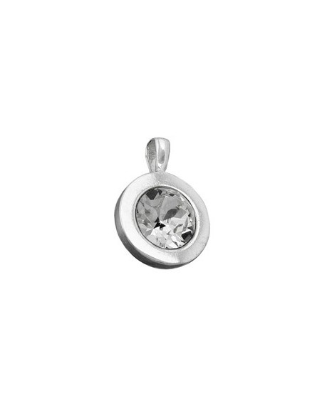 Hängsmycke 11mm White Glas Stone Silver 925