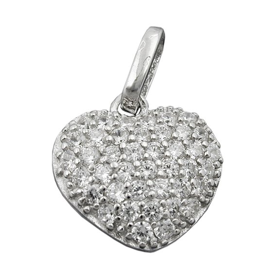 Hängsmycke 12x13mm Heart With Zirconias Silver 925