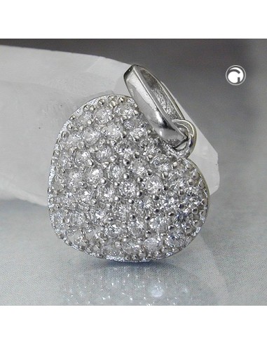Hängsmycke 12x13mm Heart With Zirconias Silver 925