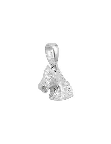 Hängsmycke 12x15mm Horse Head Shiny Solid Silver 925