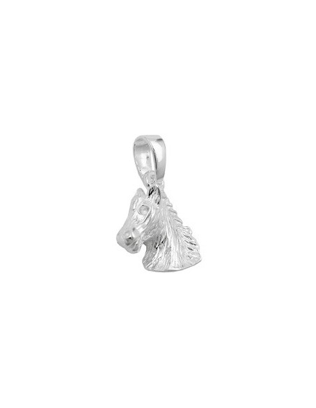 Hängsmycke 12x15mm Horse Head Shiny Solid Silver 925