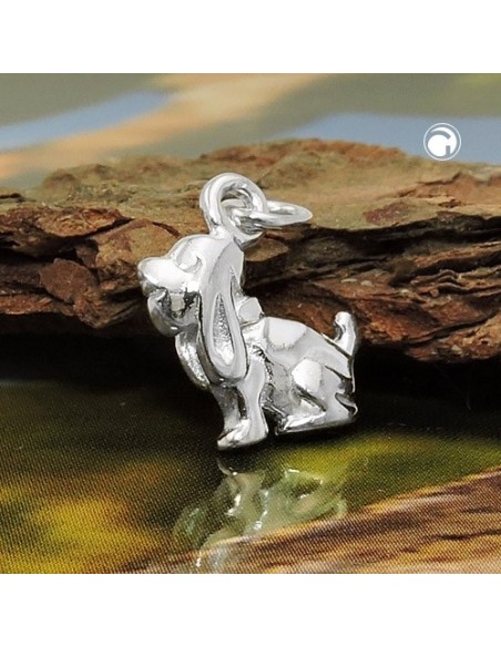 Hängsmycke 13x10mm Dog With Floppy Ears Silver 925