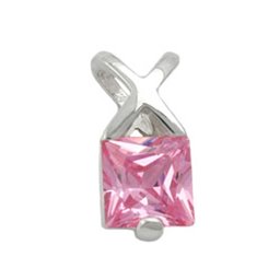 Hängsmycke 13x6mm Zirconia Pink Silver 925