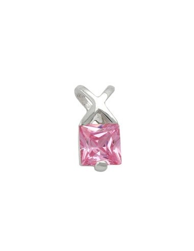 Hängsmycke 13x6mm Zirconia Pink Silver 925