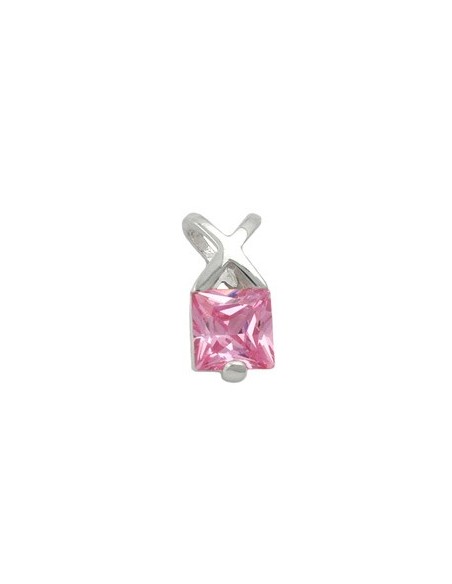 Hängsmycke 13x6mm Zirconia Pink Silver 925