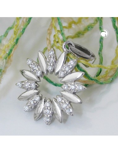 Hängsmycke 14mm Flower With Zirconias Silver 925
