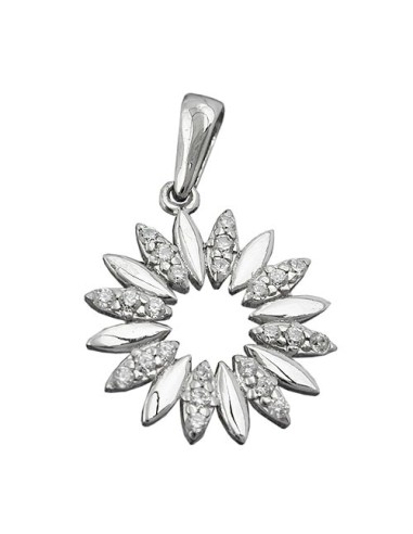 Hängsmycke 14mm Flower With Zirconias Silver 925