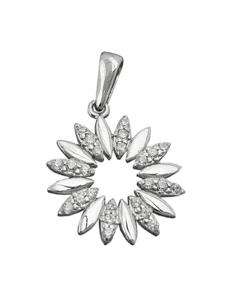 Hängsmycke 14mm Flower With Zirconias Silver 925