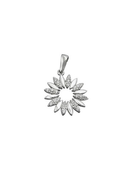 Hängsmycke 14mm Flower With Zirconias Silver 925