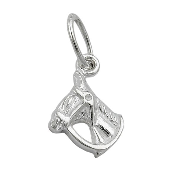 Hängsmycke 14x10mm Horse Head With Halter Shiny Silver 925