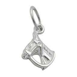 Hängsmycke 14x10mm Horse Head With Halter Shiny Silver 925