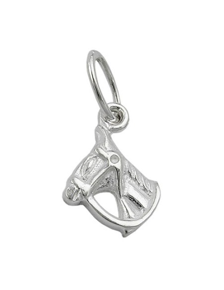 Hängsmycke 14x10mm Horse Head With Halter Shiny Silver 925
