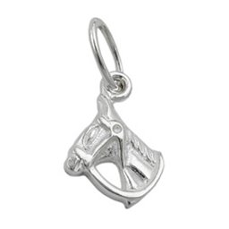 Hängsmycke 14x10mm Horse Head With Halter Shiny Silver 925