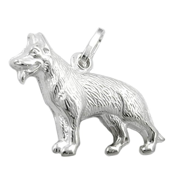 Hängsmycke 14x20mm Shepherd Dog Shiny Silver 925