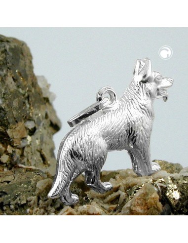 Hängsmycke 14x20mm Shepherd Dog Shiny Silver 925