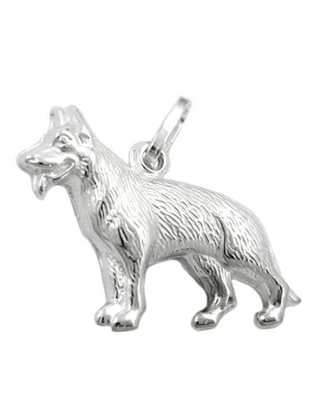 Hängsmycke 14x20mm Shepherd Dog Shiny Silver 925