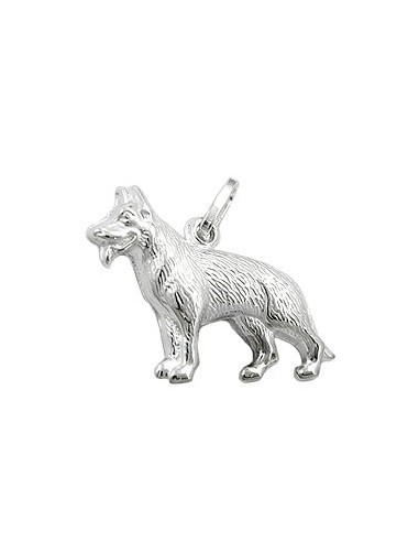 Hängsmycke 14x20mm Shepherd Dog Shiny Silver 925