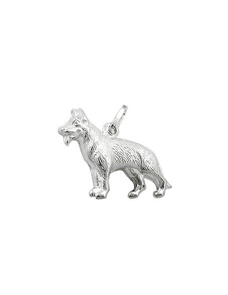 Hängsmycke 14x20mm Shepherd Dog Shiny Silver 925