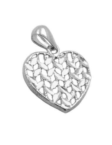 Hängsmycke 15x15mm Heart Shiny Diamond Cut Silver 925