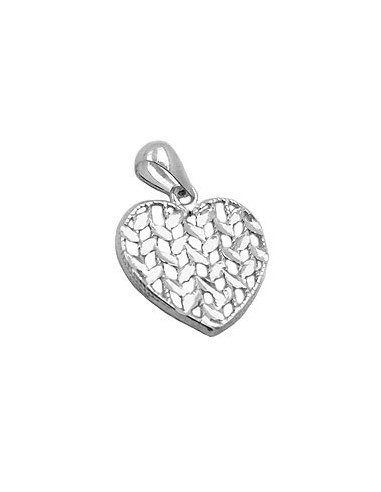 Hängsmycke 15x15mm Heart Shiny Diamond Cut Silver 925