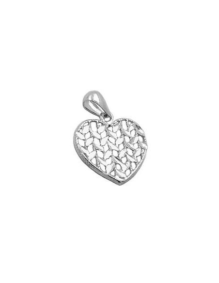 Hängsmycke 15x15mm Heart Shiny Diamond Cut Silver 925