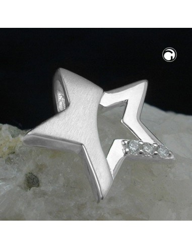 Hängsmycke 15x16mm Star With Zirconias Matt Shiny Silver 925