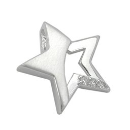 Hängsmycke 15x16mm Star With Zirconias Matt Shiny Silver 925