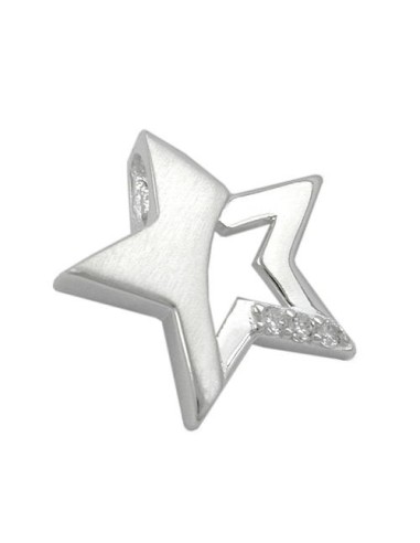 Hängsmycke 15x16mm Star With Zirconias Matt Shiny Silver 925