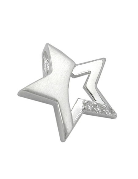 Hängsmycke 15x16mm Star With Zirconias Matt Shiny Silver 925